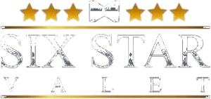 six star valet text white